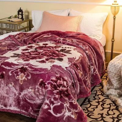 Superieure dubbele laag Warm Soft Luxury Print Blanket Huidvriendelijk Nap Slapen
