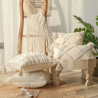Gepersonaliseerde Wabi-sabi Bohemian Style 3D Linnen Type Loop Velvet Tassel Kussen