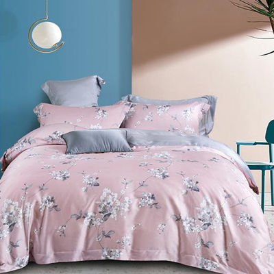 100% Tencel Luxury Silky Soft Bed Set 300TC Printed Fabric Quilt Cover Kussensets
