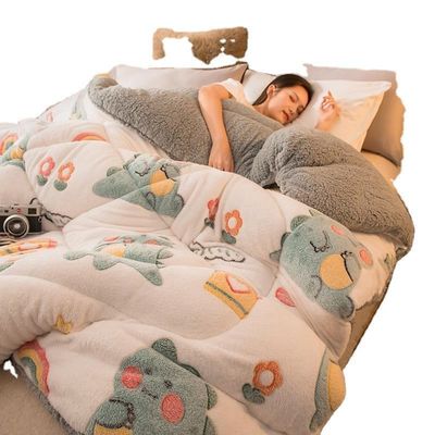 Gepersonaliseerde kleur Verdikte lamsvlies dekbed Zachte chemische vezel dekbed Beddek