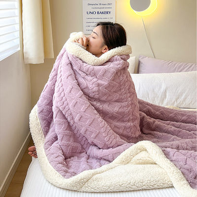Bruiloft gebreide dubbelzijdige lammetje kasjmier plaid deken voor de winter warmte