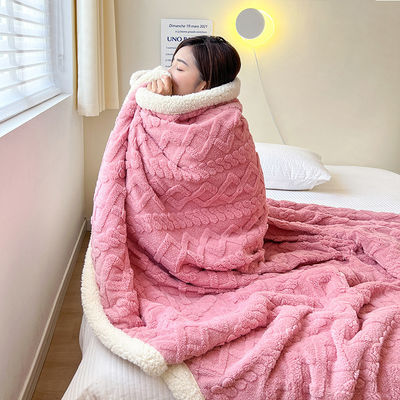 Bruiloft gebreide dubbelzijdige lammetje kasjmier plaid deken voor de winter warmte