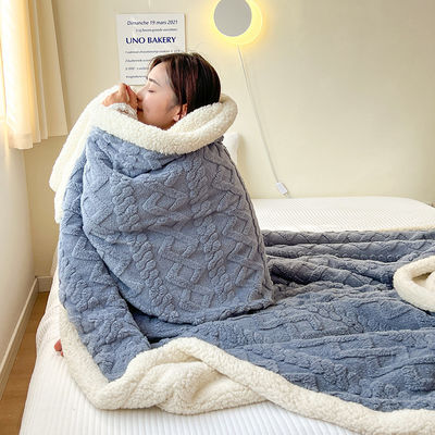 Bruiloft gebreide dubbelzijdige lammetje kasjmier plaid deken voor de winter warmte