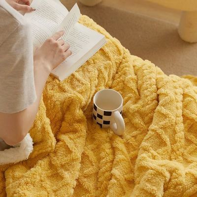 Bruiloft gebreide dubbelzijdige lammetje kasjmier plaid deken voor de winter warmte