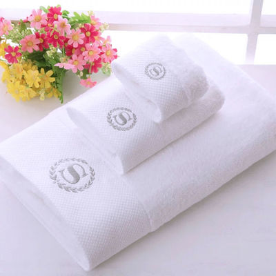 Custom Logo Hotel Handdoek Set Breed gestreepte koraal fluweel 35*75cm 70*140cm zacht absorberend