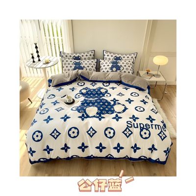 Ervaar comfort en stijl met deze 4pcs gepoetste katoenen beddengoed in bruin wit