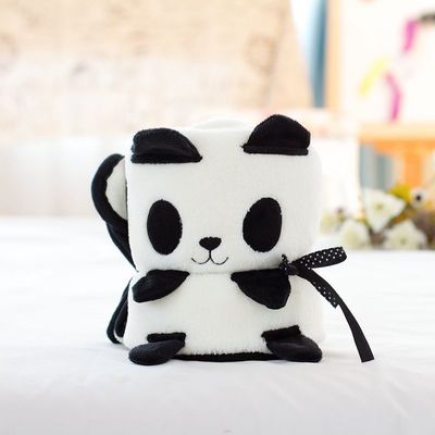 Zwakke 220g baby opgerolde deken Grappig dier cartoon Vlies pluis deken voor bedden