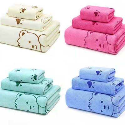 Direct verkoopt Microfiber 3 stukken handdoek set Custom bad handdoek cadeau set Alle voordelen