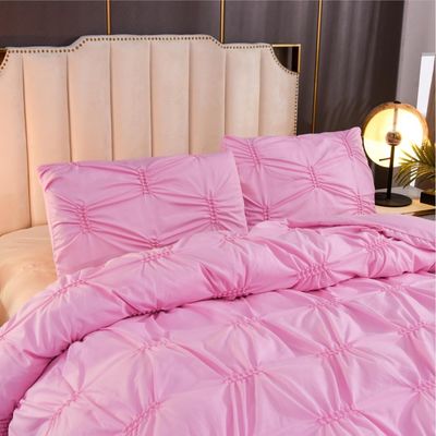 3pcs Bedden Set Pure Plain Color Fern Flower Craft 100% Polyester Dekbed Set Kussenbeschermer