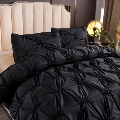 3pcs Bedden Set Pure Plain Color Fern Flower Craft 100% Polyester Dekbed Set Kussenbeschermer