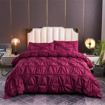 3pcs Bedden Set Pure Plain Color Fern Flower Craft 100% Polyester Dekbed Set Kussenbeschermer