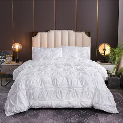 3pcs Bedden Set Pure Plain Color Fern Flower Craft 100% Polyester Dekbed Set Kussenbeschermer
