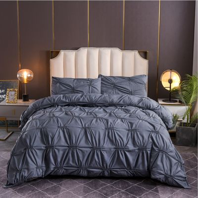 3pcs Bedden Set Pure Plain Color Fern Flower Craft 100% Polyester Dekbed Set Kussenbeschermer
