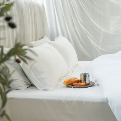 100% biologisch bamboe beddengoed set dekbed set met diep zakbedden 2-2,5 kg