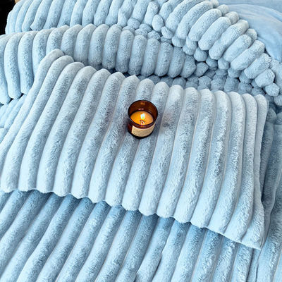 GARD GEKLEURD Konijn Fals Fur Fluffy Plush Warm Duvet Cover Set Vier stukken beddengoed Set