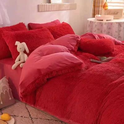 Home Hotel Queen Size beddengoed met satine rok en katoenen fluwelen dekbed