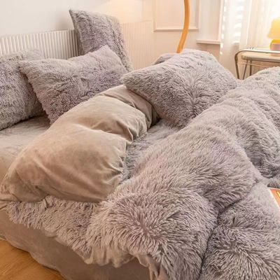 Home Hotel Queen Size beddengoed met satine rok en katoenen fluwelen dekbed