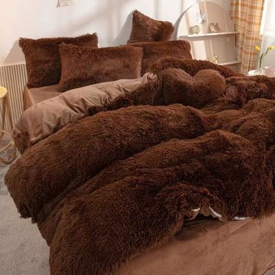 Home Hotel Queen Size beddengoed met satine rok en katoenen fluwelen dekbed