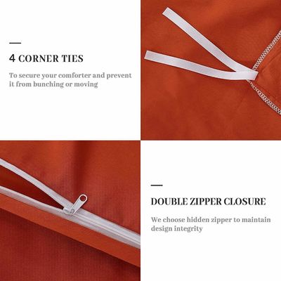 Queen Size Solid Pinch Pleat Pintuck 3-Piece Duvet Cover Set met Diamanten Borduurwerk