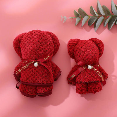Vierkante teddybeer pluis speelgoed gevulde handdoek set voor speelgoed kinderen kerstcadeau