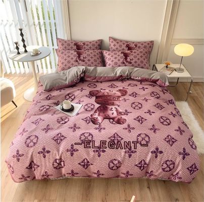 Grid Twin Size Dekbed Beddek Bedlen Bedden Set 4-in-1 Gepoetste katoen Niet wegwerp