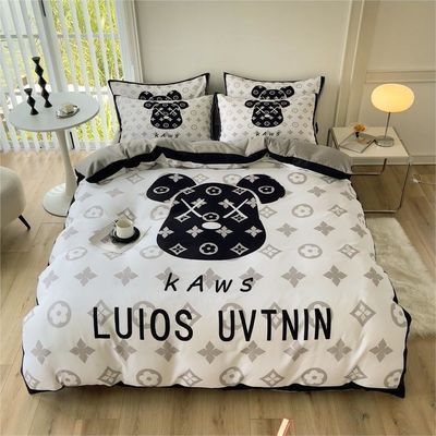 Grid Twin Size Dekbed Beddek Bedlen Bedden Set 4-in-1 Gepoetste katoen Niet wegwerp