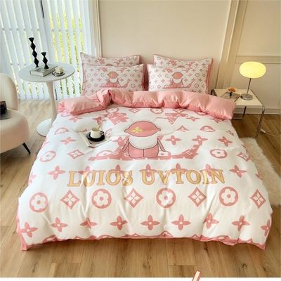 Grid Twin Size Dekbed Beddek Bedlen Bedden Set 4-in-1 Gepoetste katoen Niet wegwerp