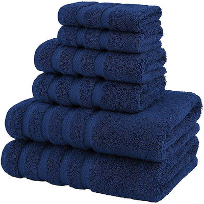 Hoog absorberend 6 stukken 100% katoenen handdoek set luxe Dobby Border voor badkamer douche