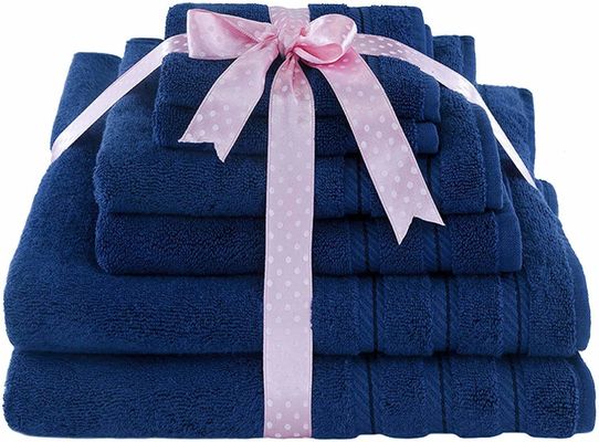Hoog absorberend 6 stukken 100% katoenen handdoek set luxe Dobby Border voor badkamer douche