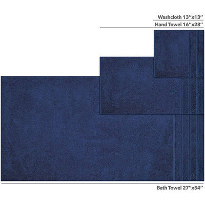 Hoog absorberend 6 stukken 100% katoenen handdoek set luxe Dobby Border voor badkamer douche