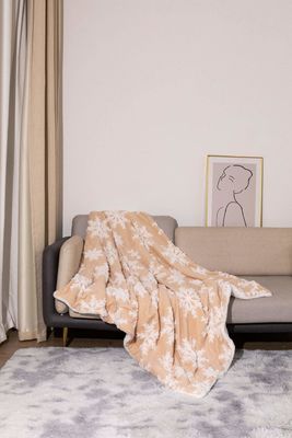 Dubbele laag dik gedrukt deken kerststijl koraal vlies gooi sherpa pluis deken