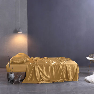 Reactief drukken Luxe zijde satine beddengoed Set Pure Mulberry 19 Momme zijde 4pcs voor thuis