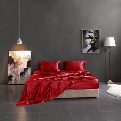 Reactief drukken Luxe zijde satine beddengoed Set Pure Mulberry 19 Momme zijde 4pcs voor thuis