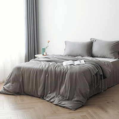 300TC Bamboe-bedlakens standaardgrootte en solide patroon voor een luxe beddengoed set