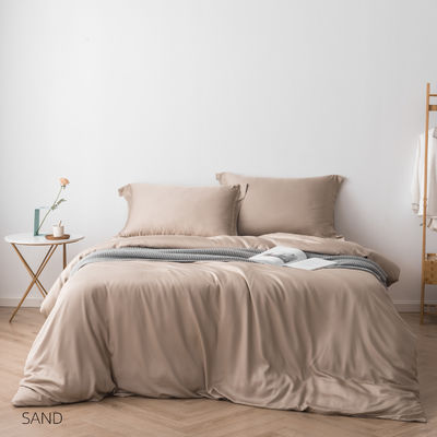 300TC Bamboe-bedlakens standaardgrootte en solide patroon voor een luxe beddengoed set