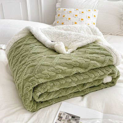 Eenvoudige stijl Polar Vlee Blanket Dubbelzijdig Lam Kasjmier Plaid voor winternachten