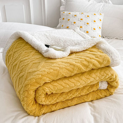Eenvoudige stijl Polar Vlee Blanket Dubbelzijdig Lam Kasjmier Plaid voor winternachten