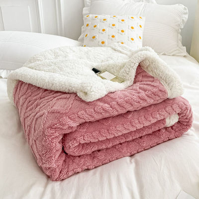 Eenvoudige stijl Polar Vlee Blanket Dubbelzijdig Lam Kasjmier Plaid voor winternachten
