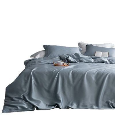 Standaardgrootte Echte zijde dekbed Queen King Comforter Cover Solid Color Bedden Set
