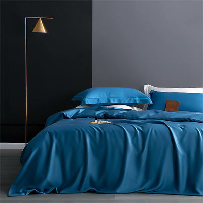 Standaardgrootte Echte zijde dekbed Queen King Comforter Cover Solid Color Bedden Set
