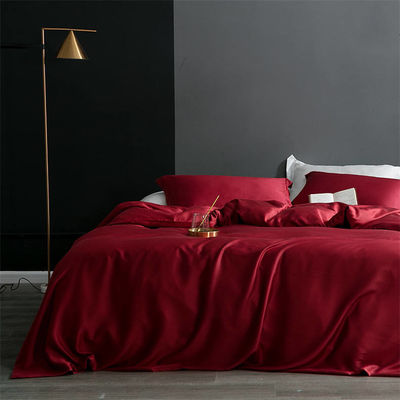 Standaardgrootte Echte zijde dekbed Queen King Comforter Cover Solid Color Bedden Set