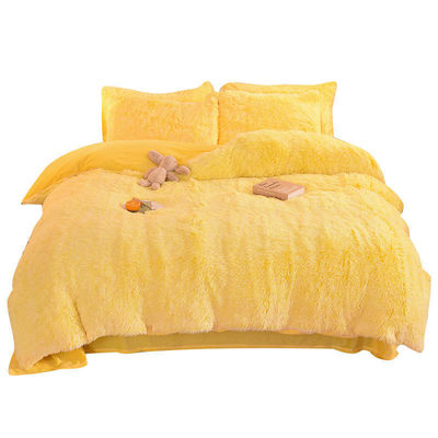 Regenboogkleur Fake Fur Velvet Fluffy Plush Soft Bed Set 4 stukken Perfect voor thuis