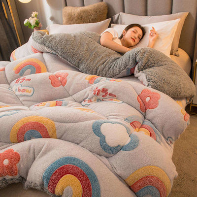 Hotel Bed Queen Size Microfiber Quilt met aangepast ontwerp en afgedrukt patroon