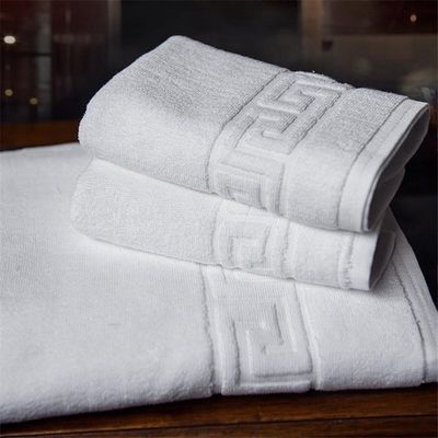 Comfort Hotel Luxe Jacquard Witte baddoek Set 100% katoen Groot stranddoek voor OEM