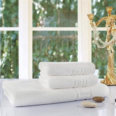 Comfort Hotel Luxe Jacquard Witte baddoek Set 100% katoen Groot stranddoek voor OEM