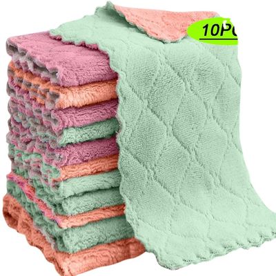 10 stuks katoenen handdoek voor huishoudelijk schoonmaakmiddel absorberend en niet-klevend tafelgerei