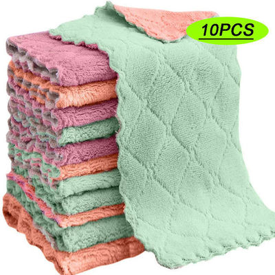 10 stuks katoenen handdoek voor huishoudelijk schoonmaakmiddel absorberend en niet-klevend tafelgerei