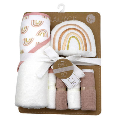 Home Baby bad set 6 stukken met zachte hoed handdoek spons en wasdoek inbegrepen