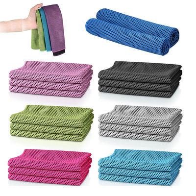 Logo Rood Microfiber Sport Gym Instant Cooling Handdoek 30*100cm of maat Rood Kleur