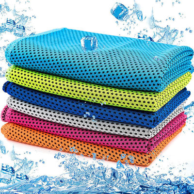 Logo Rood Microfiber Sport Gym Instant Cooling Handdoek 30*100cm of maat Rood Kleur